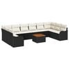 vidaXL Gartensofa-set 11 stk. Schwarz und Creme Poly-Rattan