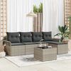 vidaXL Gartensofa-set mit Kissen 6 pcs Hellgrau Poly-Rattan