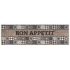 vidaXL K&uuml;chen Teppich Grau Guten Appetit 150 x 45 cm 100% Polyamid
