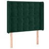 vidaXL Kopfteil mit Ohren Dunkelgr&uuml;n 83x16x118/128 cm Samt