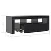 vidaXL TV-Schrank mit LED-Leuchten Hochglanz-Schwarz 130x35x45 cm