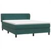 vidaXL Boxspringbett mit Matratze Dunkelgr&uuml;n 140x220 cm Samt