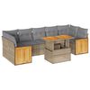 vidaXL 8-tlg. Garten-Sofagarnitur mit Kissen Beige Poly Rattan Akazie