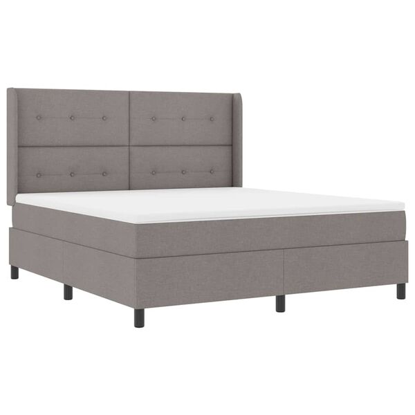 vidaXL LED Boxspringbett mit Matratze Taupe 180 x 200 cm Stoff