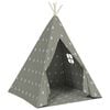 vidaXL Kinder Tipi-Zelt mit Tasche Polyester Grau 115x115x160 cm