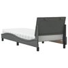 vidaXL Bett mit Matratze "Hanko" Dunkelgrau 90x200 cm Stoff