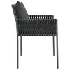 vidaXL Gartenstühle mit Kissen 2 Stk. Schwarz 54x61x83 cm Poly Rattan