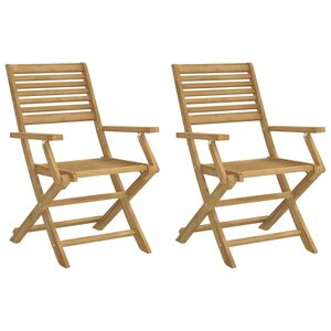 vidaXL Klappst&uuml;hle, 2 St&uuml;ck, 54,5 x 61,5 x 86,5 cm, Massivholz Akazie