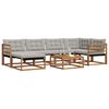 vidaXL Outdoor-Sofagarnitur mit Kissen 7 pcs Nat&uuml;rlich und Hellgrau