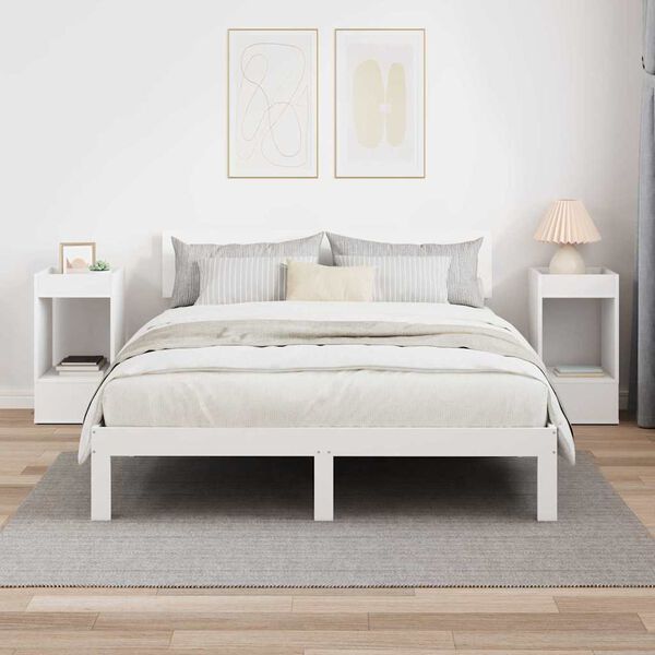 vidaXL Beistelltisch 2 pcs Wei&szlig; 30 x 30 x 56 cm Holzwerkstoff