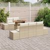 vidaXL Garten-Sofa-Set mit Speicher 6 pcs Beige Poly Rattan