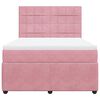 vidaXL Boxspringbett mit Matratze Rosa 140x200 cm Samt