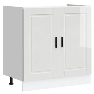 vidaXL Sp&uuml;lenunterschrank Porto Hochglanz-Wei&szlig; 80x46x81,5 cm