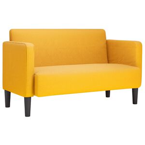 vidaXL Zweisitzer-Sofa Hellgelb 109 cm Cordstoff
