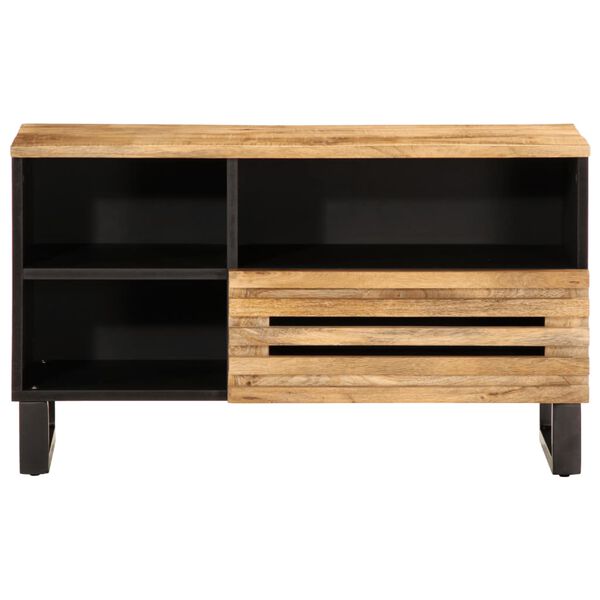 vidaXL TV-Schrank 80x34x46 cm Raues Massivholz Mango