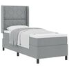 vidaXL Boxspringbett mit Matratze Hellgrau 80 x 200 cm Stoff