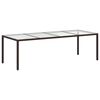 vidaXL 11-tlg. Garten-Essgruppe mit Kissen Braun Poly Rattan Glas