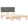 vidaXL Bettgestell mit gepolstertem Kopfteil Hellgrau 135 x 190 cm