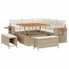vidaXL Gartensofa-set 9 Stk. 8-Sitzanzahl Beige und Creme Poly-Rattan