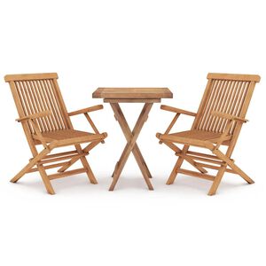 vidaXL 3-tlg. Garten-Essgruppe Massivholz Teak
