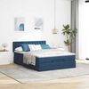 vidaXL Ottomane Bett mit Matratze & LEDs Blau 140x190 cm Stoff