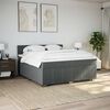 vidaXL Boxspringbett mit Matratze Dunkelgrau 200x200 cm Stoff