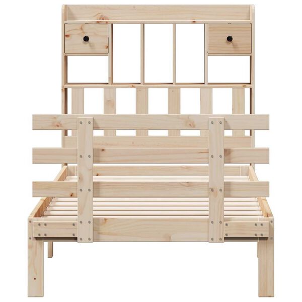 vidaXL Massivholzbett mit Regal ohne Matratze 100x200 cm Kiefer