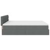 vidaXL Ottoman-Bett mit Matratzen Dunkelgrau 180x200 cm Stoff