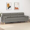 vidaXL 3-Sitzer-Sofa mit Kissen Dunkelgrau 210 cm Stoff