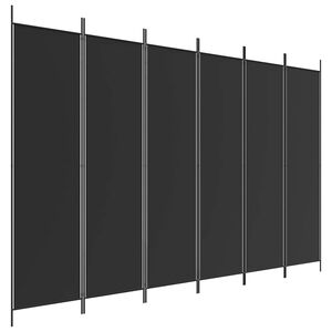 vidaXL 6-tlg. Paravent Schwarz 300x200 cm Stoff