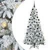 vidaXL K&uuml;nstlicher klappbarer Weihnachtsbaum Wei&szlig; 210 cm PE und PVC