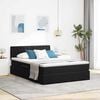 vidaXL Bett mit Stauraum und LED mit LED Schwarz 140 x 200 cm Samt