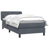 vidaXL Boxspringbett mit Matratze Dunkelgrau 90x210 cm Samt
