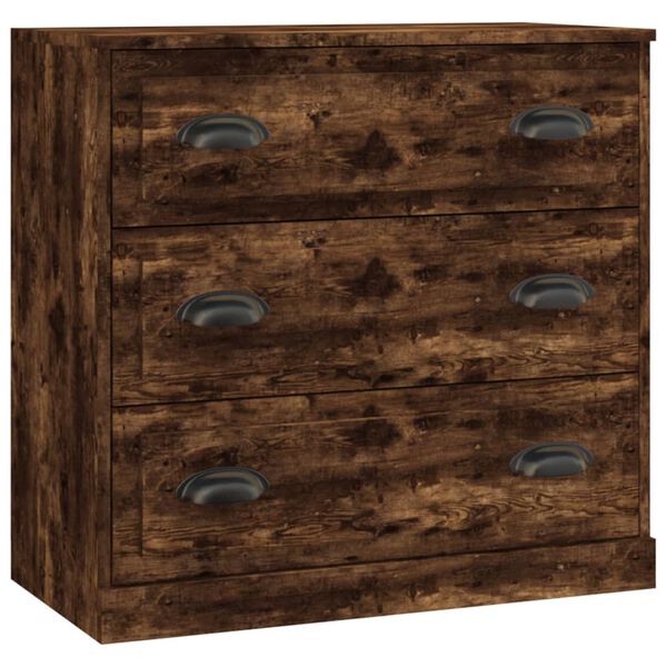 vidaXL Sideboards 3 Stk. R&auml;uchereiche Holzwerkstoff