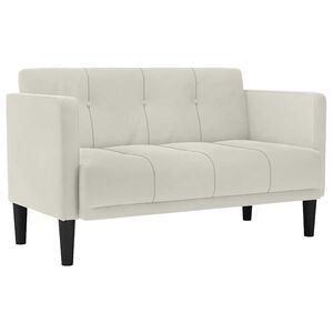 vidaXL Zweisitzer-Sofa Creme 111 cm Samt