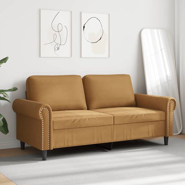 vidaXL 2-Sitzer-Sofa Braun 140 cm Samt