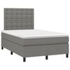 vidaXL Boxspringbett mit Matratze & LED Dunkelgrau 120x190 cm Stoff