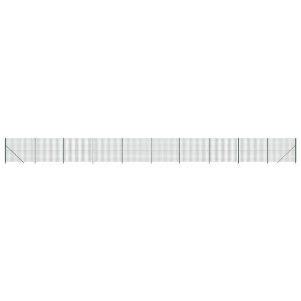 vidaXL Maschendrahtzaun mit Bodenflansch Gr&uuml;n 1,6x25 m