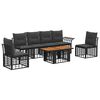 vidaXL Gartensofa-set 7 stk. Schwarz und Dunkelgrau Poly-Rattan