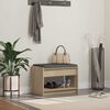 vidaXL Flurbank mit Kissen mit Regal Sonoma-Eiche 63 x 38 x 45 cm