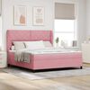 vidaXL Boxspringbett mit Matratze Rosa 200 x 180 cm Polyester