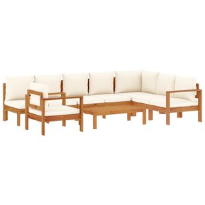vidaXL 6-tlg. Garten-Sofagarnitur mit Kissen Massivholz Akazie