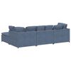 vidaXL Modulares Sofa mit Fu&szlig;hocker Kissen Cordstoff Blau