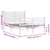 vidaXL Massivholzbett mit Kopfteil Grau 140x200 cm