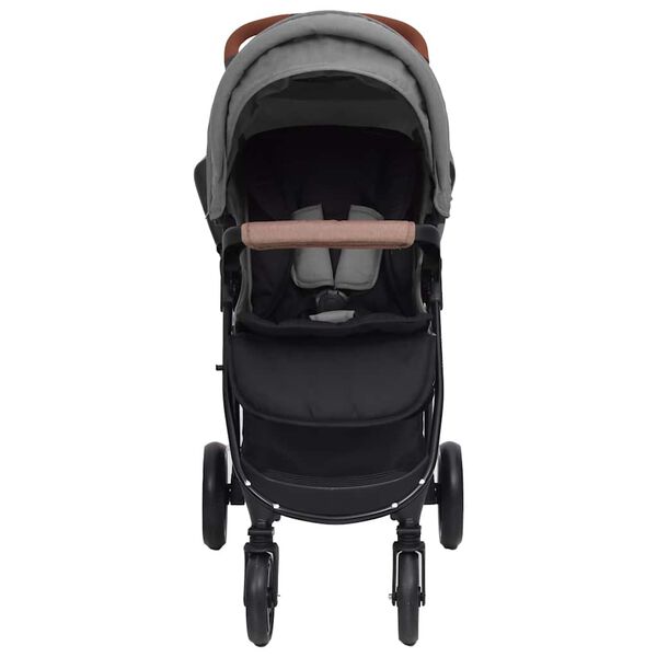 vidaXL 3-in-1 Kinderwagen Hellgrau Stahl
