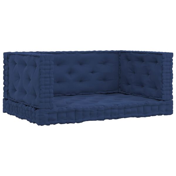 vidaXL Palettenkissen 4-tlg. Hellmarineblau Baumwolle