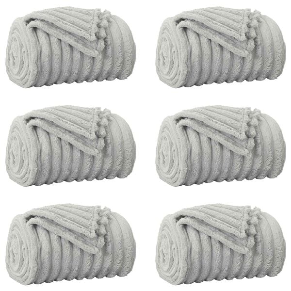 vidaXL Wohndecken 6 pcs Grau 200 x 150 cm Fleece