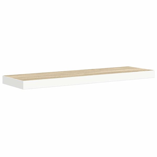 vidaXL Schweberegal Eichenoptik und Wei&szlig; 90x23,5x3,8 cm MDF