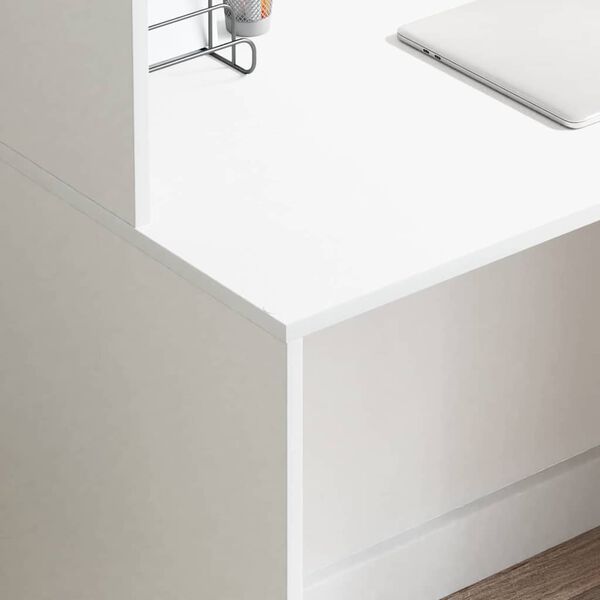 vidaXL Schreibtisch mit Regal Weiß 102 x 50 x 124 cm Holzwerkstoff