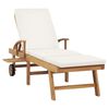 vidaXL Sonnenliege mit Auflage Massivholz Teak Creme